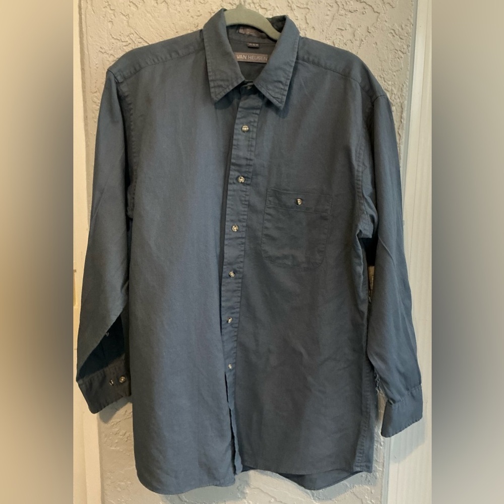 Van Heusen Men's Button-Down Shirt - Blue